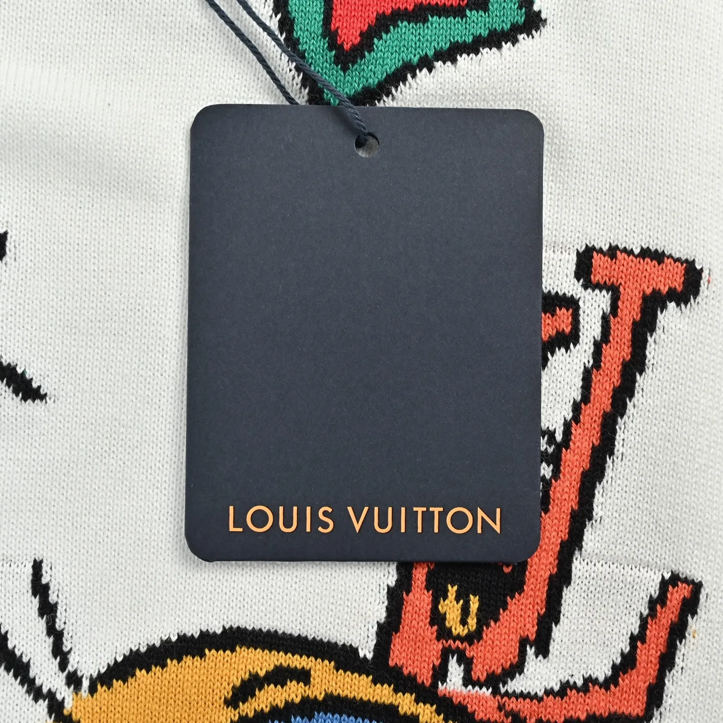 Louis Vuitton/Louis Vuitton aircraft jacquard round neck knitted short sleeves